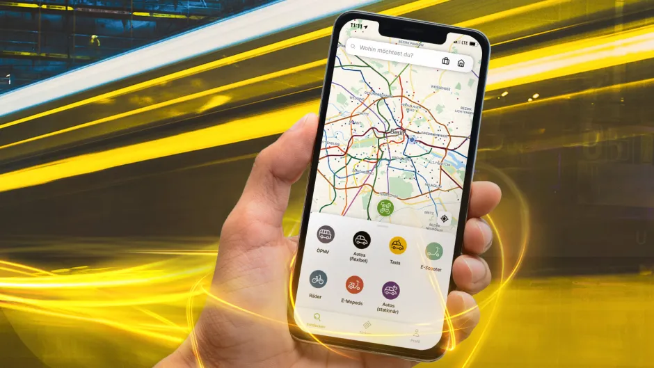 Mobil mit der App im Mobilfon
